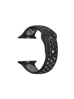 Treemoda - MilitaryBlack Grey Silicone Watch Strap Comptiable With Apple Watch Series 1/2/3/4/5/6