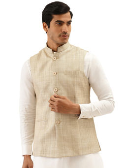 Manyavar - Men's Fawn Waistcoat