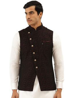 Manyavar - Men's Wine Waistcoat