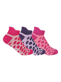 Supersox - Multi-Color Compact Combed Cotton Sneaker Length Design Socks (Pack of 3)