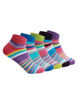 Supersox - Multi-Color Combed Cotton Sneaker Length Socks (Pack of 5)