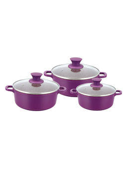 Wonderchef - Granite Die-Cast Casserole 6 Set (Purple)