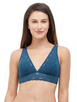 Wacoal - Nylon Non Padded Wireless Solid/Plain Bralette - Blue