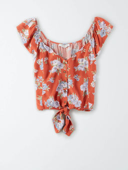 American Eagle - Red Floral Top