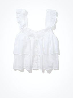 American Eagle - White Solid Shirt