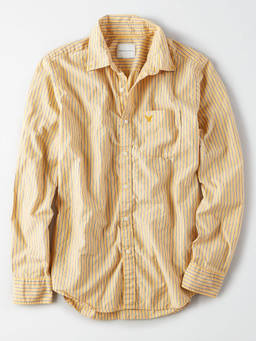 American Eagle - Yellow Stripes Long Sleeves Casual Shirt