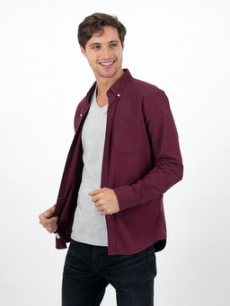 American Eagle - Burgundy Solid Shirt