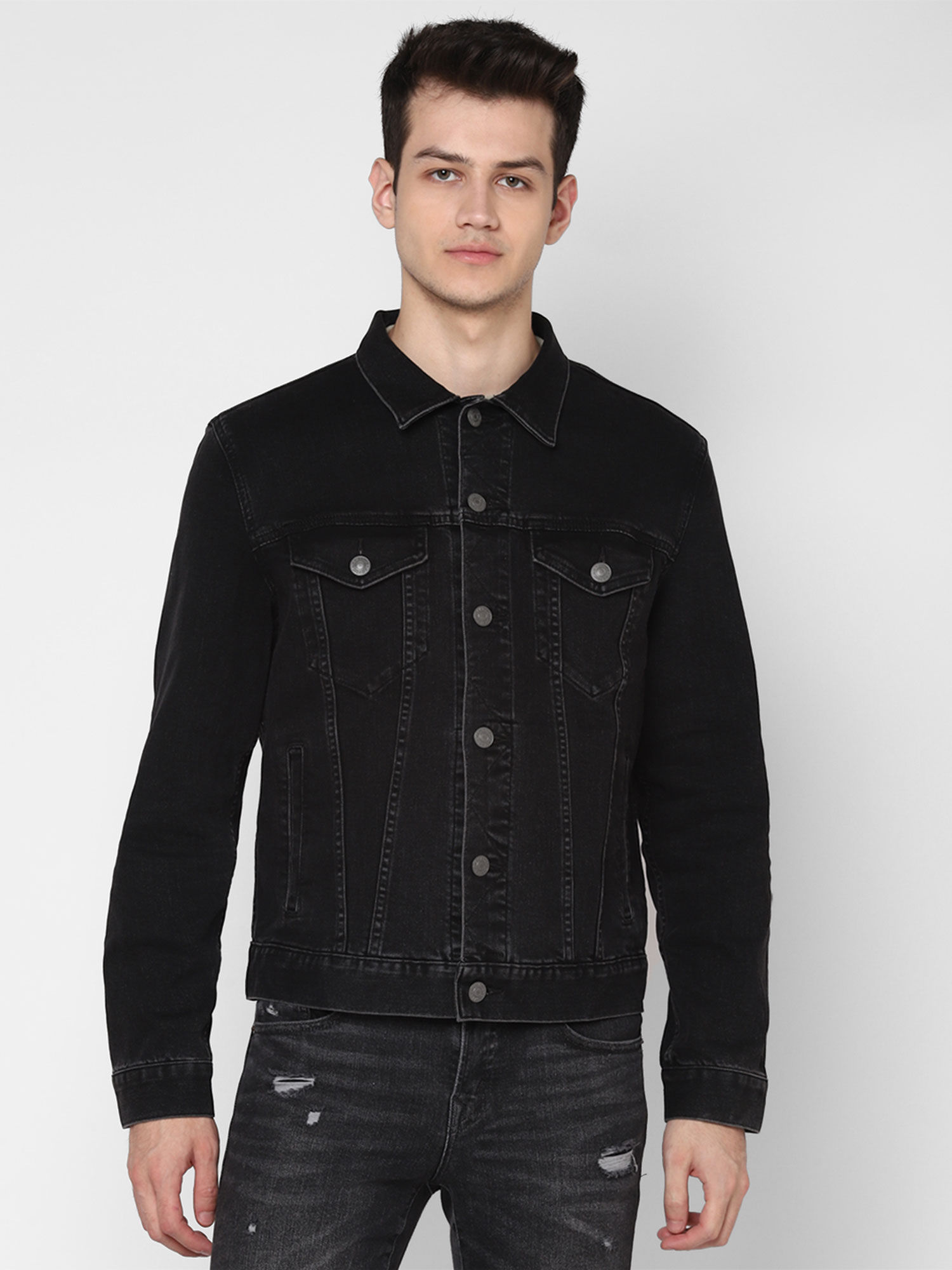 American Eagle Black Wash Denim Jacket 