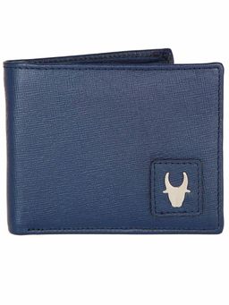 WILDHORN - RFID Protected High Quality Genuine Leather Blue Wallet for Men