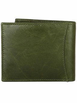 WILDHORN - RFID Protected High Quality Genuine Leather Green Wallet for Men