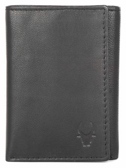 WILDHORN - RFID Protected High Quality Genuine Leather Black Wallet for Men