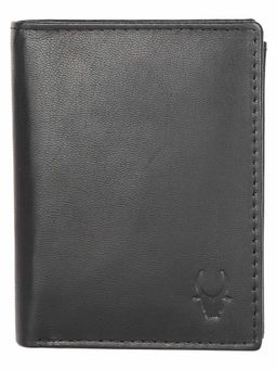 WILDHORN - RFID Protected High Quality Genuine Leather Black Wallet for Men