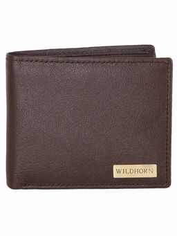 WILDHORN - RFID Protected Genuine High Quality Leather Brown Wallet for Men