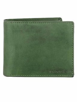 WILDHORN - RFID Protected Genuine High Quality Leather Green Wallet for Men