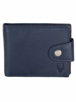 WILDHORN - RFID Protected Genuine High Quality Leather Dark Blue Wallet for Men