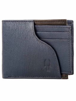 WILDHORN - RFID Protected Genuine High Quality Leather Blue Wallet for Men