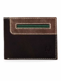 WILDHORN - RFID Protected Genuine High Quality Leather Dark Brown Wallet for Men