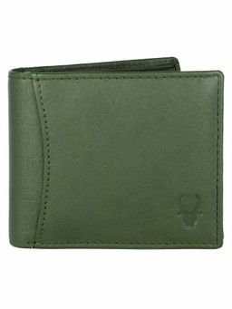 WILDHORN - RFID Protected Genuine High Quality Leather Green Wallet for Men