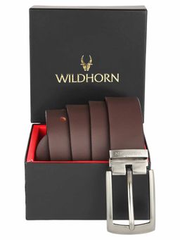WILDHORN - Formal Brown Matte Leather Belt for Men