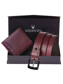 WILDHORN - Leather Belt & Wallet Combo for Men Leather Gift Hamper for Men (Set of 2)