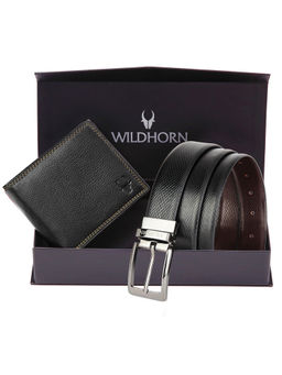 WILDHORN - Formal Reversible Leather Belt & Wallet combo for Men Gift Hamper for Men (Set of 2)
