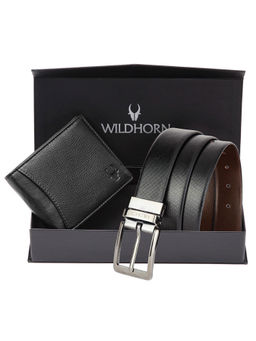WILDHORN - Formal Reversible Leather Belt & Wallet combo for Men Gift Hamper for Men (Set of 2)