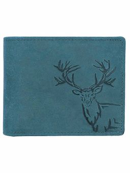 WILDHORN - RFID Protected Genuine High Quality Leather Blue Wallet for Men