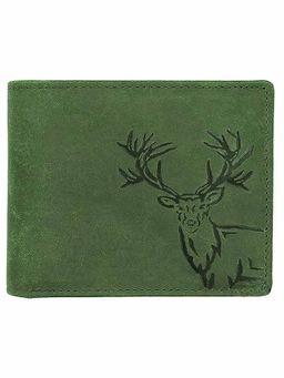 WILDHORN - RFID Protected Genuine High Quality Leather Green Wallet for Men