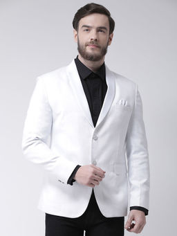 HANGUP White Solid Casual Blazer