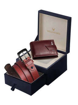 WILDHORN - Leather Belt & Wallet Combo for Men Leather Gift Hamper for Men (Set of 2)
