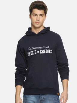 Campus Sutra - Blue Printed Sweatshirt