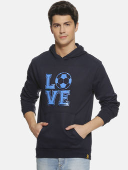 Campus Sutra - Blue Printed Sweatshirt