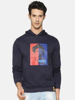 Campus Sutra - Blue Printed Sweatshirt