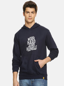 Campus Sutra - Blue Printed Sweatshirt