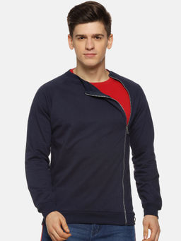Campus Sutra - Blue Solid Sweatshirt