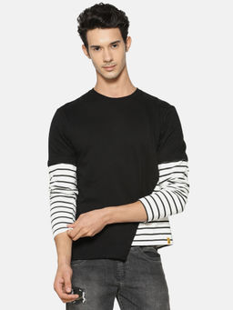 Campus Sutra - Black Striped Sweatshirt