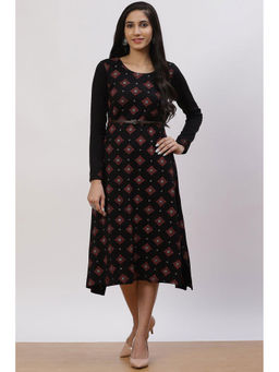 Rangriti - Black Acrylic Asymmetric Dress