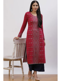 Rangriti - Pink Jacquard Straight Kurta