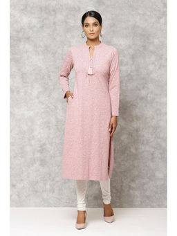 Biba - Blush Pink Straight Poly Cotton Kurta