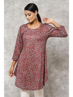 Biba - Maroon Straight Terry Rayon Top