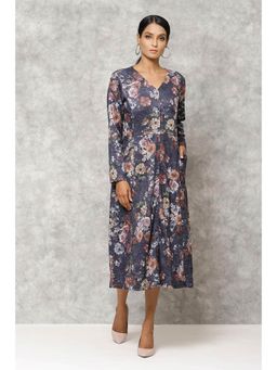 Biba - Navy Straight Terry Rayon Kurtas