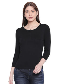 Spykar - Black Solid Round Neck T-Shirt