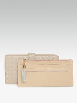Twenty Dresses by Nykaa Fashion - Beige The Woven Rage Wallet