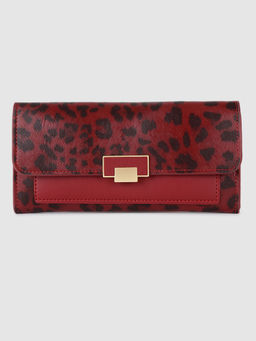 Twenty Dresses by Nykaa Fashion - Red Wander With Me Leopard Print Wallet