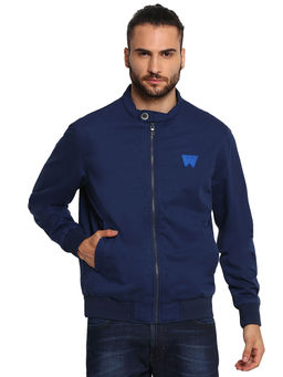 Wrangler - Navy Blue Solid Regular Fit Jacket