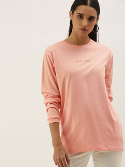 DILLINGER - Womens Pink Typographic T-Shirt