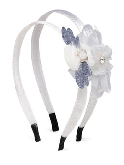 Laida - White Floral Hairbands (Pack of 2)
