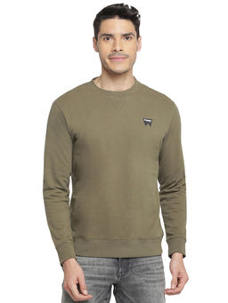 Wrangler - Olive Solid Regular Fit Sweatshirt