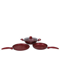Wonderchef - Garnet Aluminium Induction Base Non-Stick Cookware Set 3-Pieces Garnet