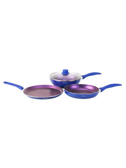 Wonderchef - Blueberry Aluminium Non-Stick Cookware Set 4Pc Blue